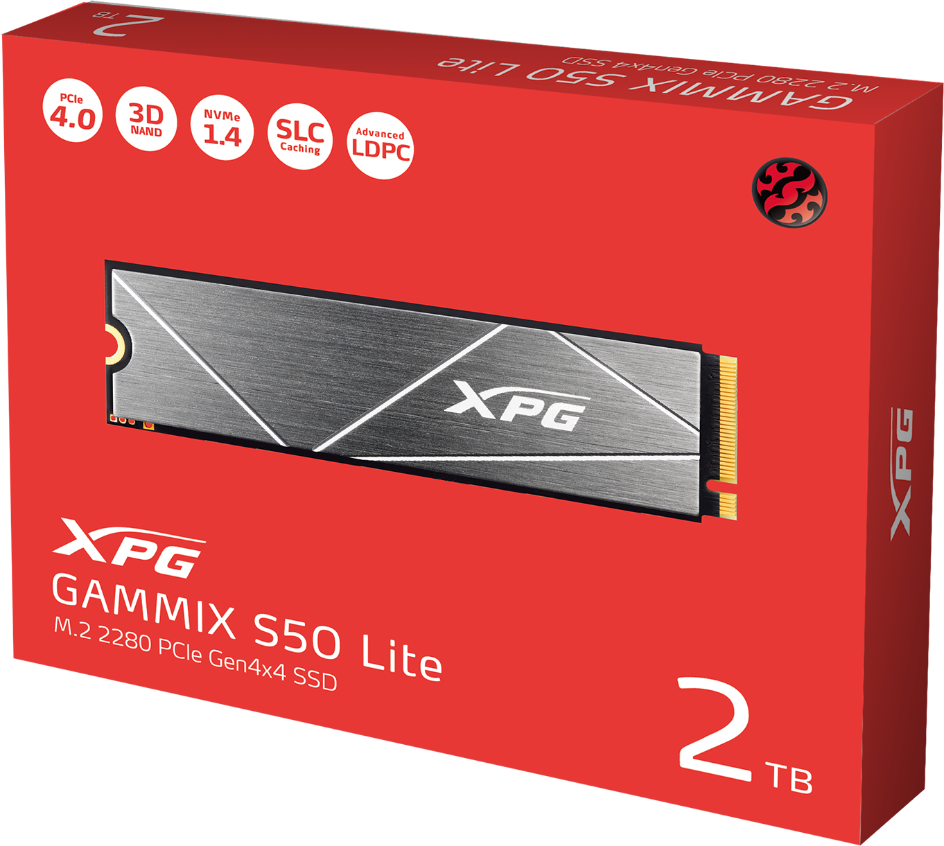 AGAMMIXS50L-2T-C xpg gammix s50 lite ssd 2tb, 3d tlc, m.2 (2280), pcie gen 4.0 x4, nvme, r3800/w3200, tbw 1480 ADATA Santreyd  - Вид №5