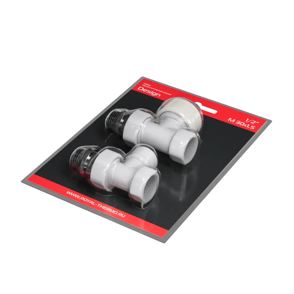 Термостатический комплект для радиатора прямой Royal Thermo Design 1/2" латунь цвет белый STLM-2182582 - Вид №6