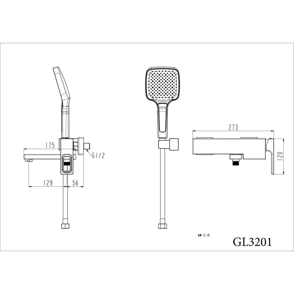 Смеситель для ванны GAPPO Eder с лейкой - матовый черный 89359055 STLM-0970626 - Вид №8