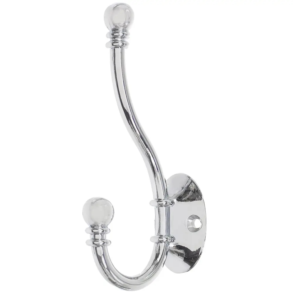 Крючок максимальная нагрузка 10 кг 130 мм сталь крепление на саморезы цвет хром Santreyd STLM-2080396