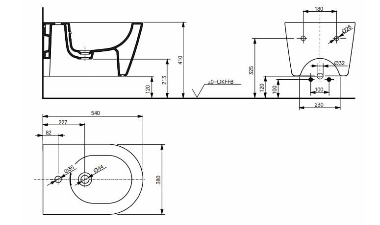 Керамическое подвесное биде TOTO RP ARCH-00075455 - Вид №3