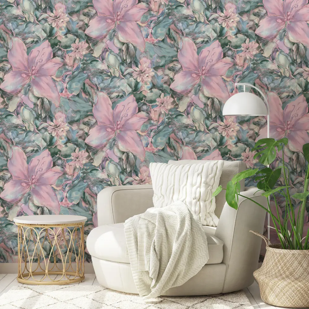 MONTE SOLARO Флизелиновые обои Царица в изысканном зеленом оттенке 89395617 STLM-1547243 - Вид №2