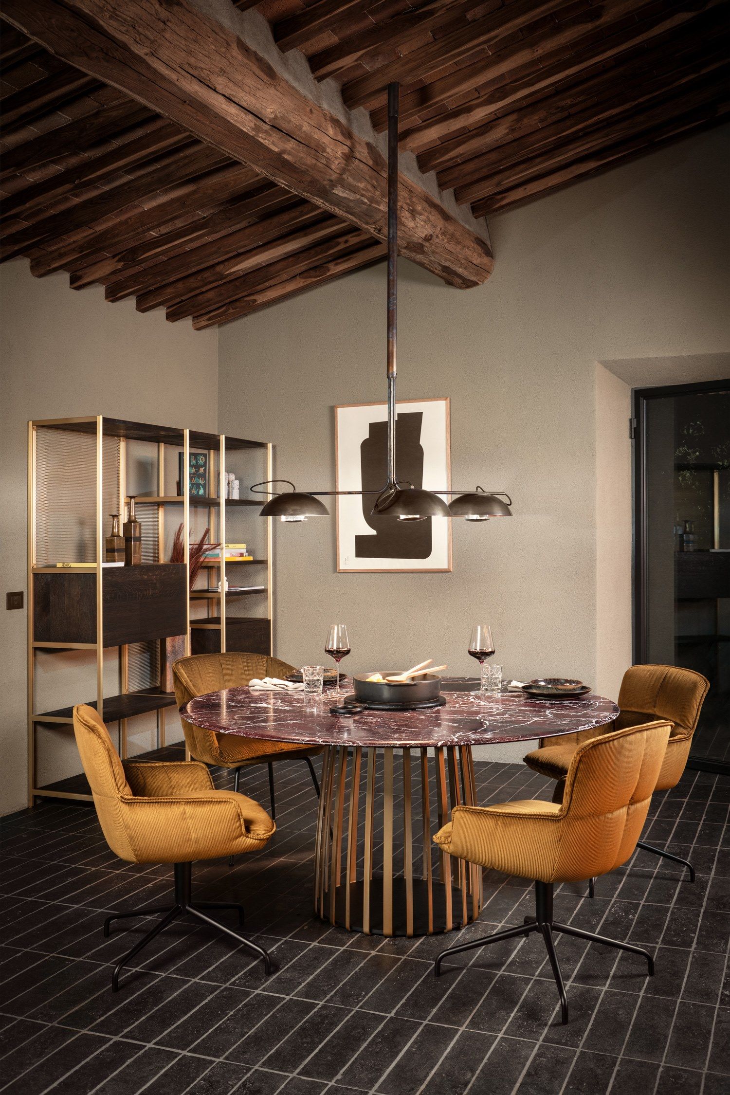 Круглый обеденный стол из массива дерева с Lazy Susan JANUA BC 07 BASKET ARCH-00077084 - Вид №5