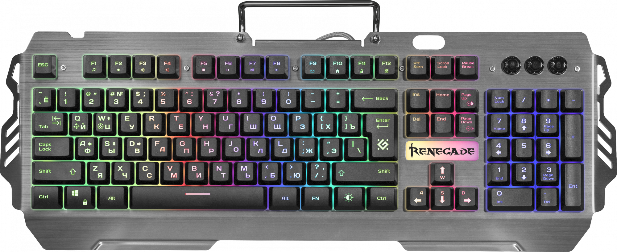 45640 Defender проводная игровая клавиатура renegade gk-640dl ru,rgb подсветка, 9 режимов Redragon Santreyd 