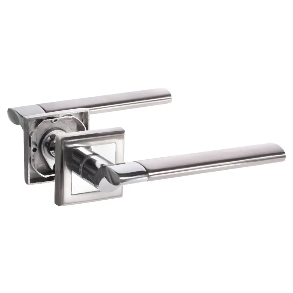 Ручка дверная на розетке Palladium «Oscar» SN/CP, ЦАМ, цвет матовый никель/хром STLM-2131745 - Вид №1