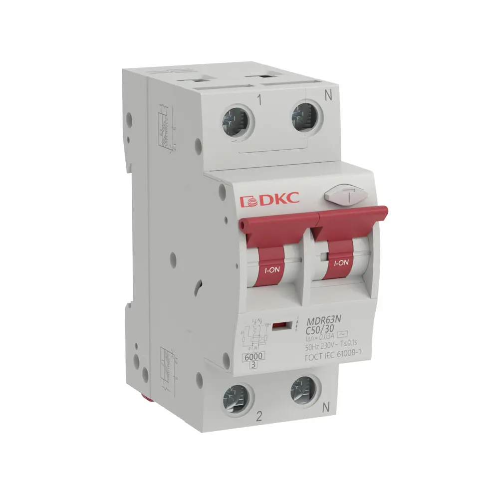 Дифференциальный автомат DKC Yon 2P C50А 30 мА 6 кА А STLM-2012193 - Вид №1