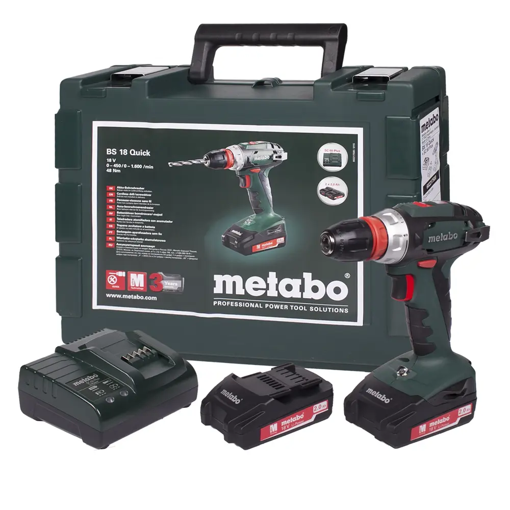 Шуруповерт Metabo BS 18 Quick, Li-ion 18 В, 2 Ач STLM-2152536 - Вид №3