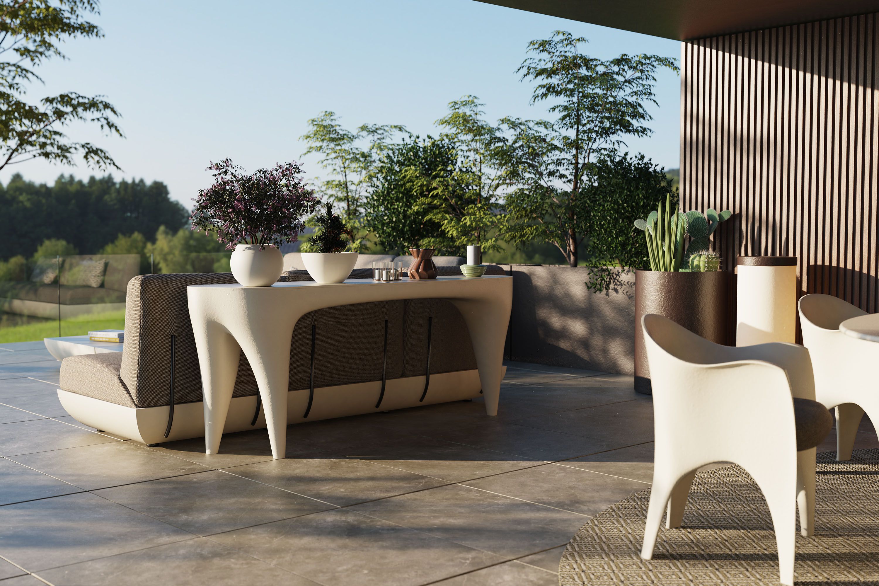 Стекловолоконная Садовая консоль GANSK Ivory ARCH-00133520 - Вид №4