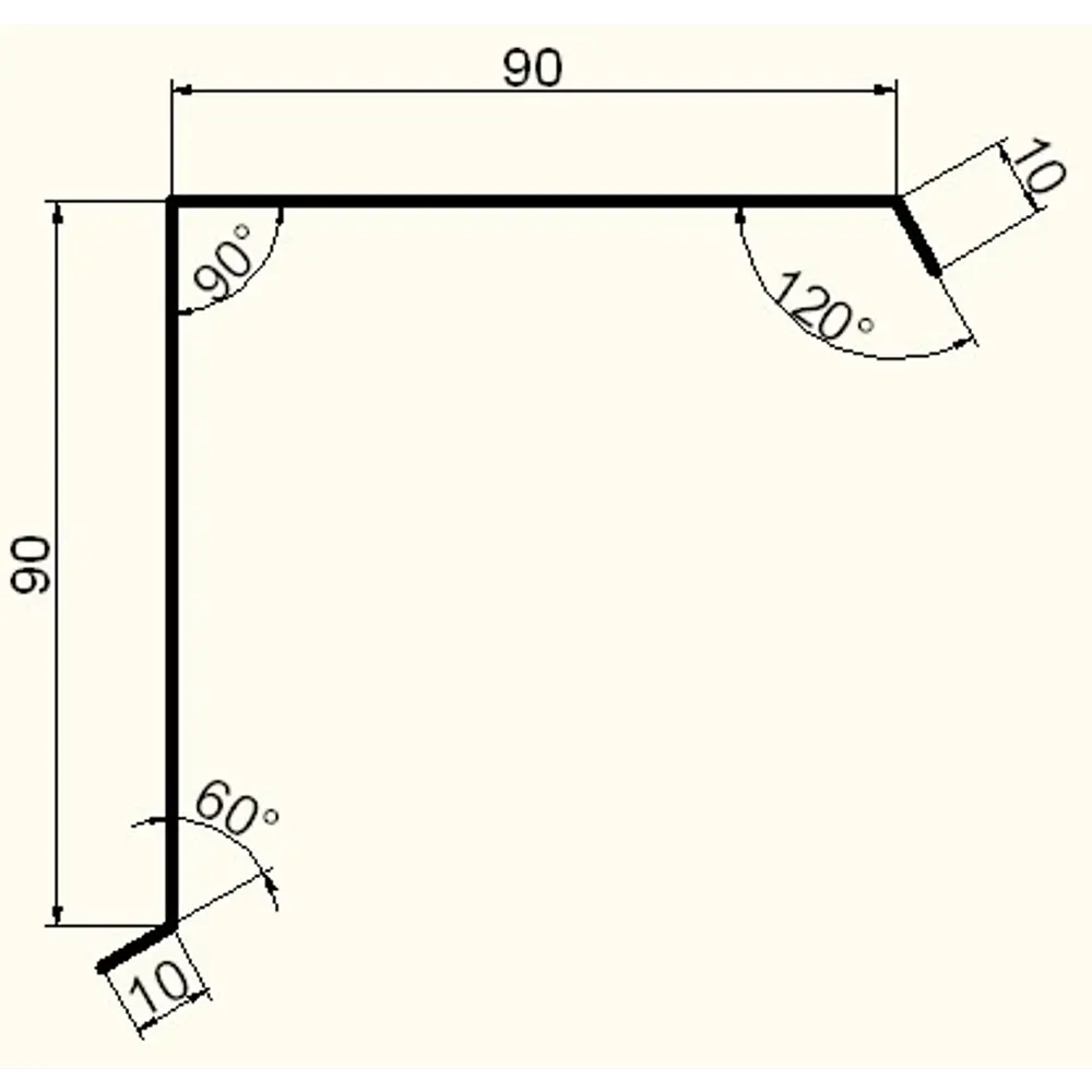 Планка торцевая 90x90x2000 мм 0.4 мм RAL 3005 вишневый ВЕГА STLM-2152646 - Вид №1