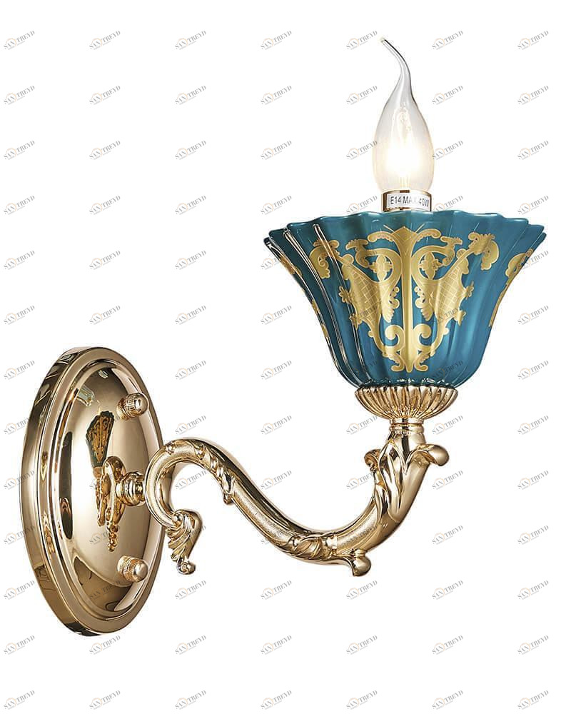 Бра настенное золотистое Lumien Hall "Лоис" 2032/1W-GD-DGN LUMIEN HALL СВЕЧА 00-3929728 Золото 