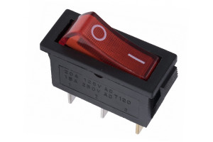 16655702 Клавишный выключатель красный с подсветкой 3 контакта, 250В, 16А, ВКЛ-ВЫКЛ тип RWB-404, SC-791, 26847 5 duwi