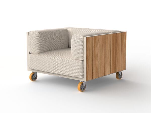 Алюминиевое и деревянное садовое кресло с подлокотниками Vondom Vineyard ARCH-00066003