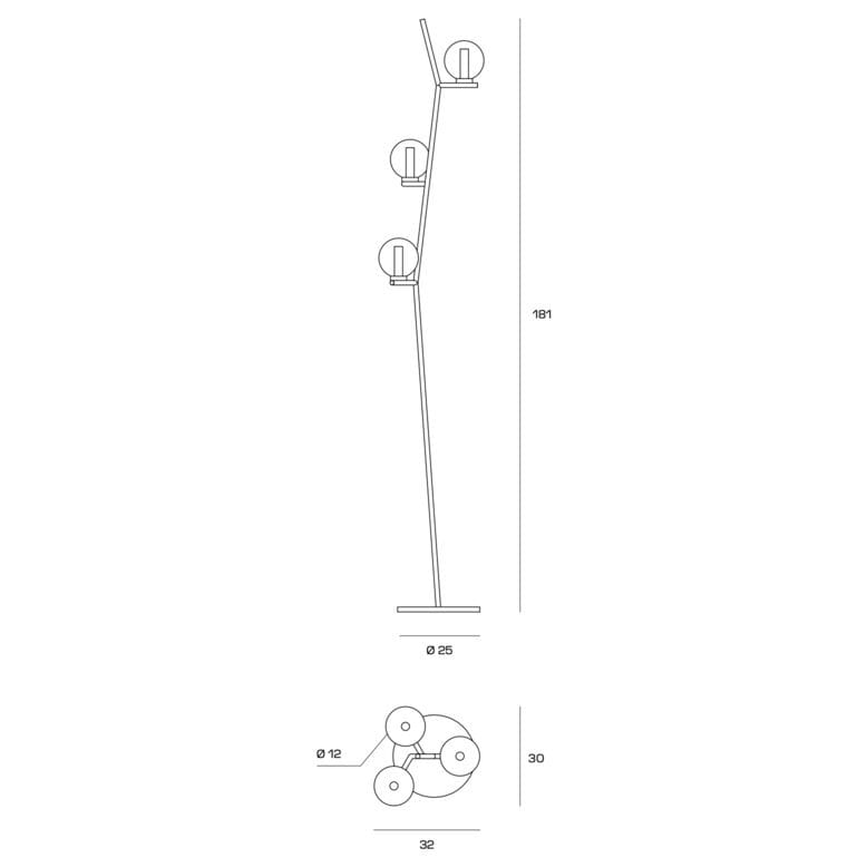 Светодиодный торшер из металла и боросиликатного стекла Miloox Camely ARCH-00057952 - Вид №2