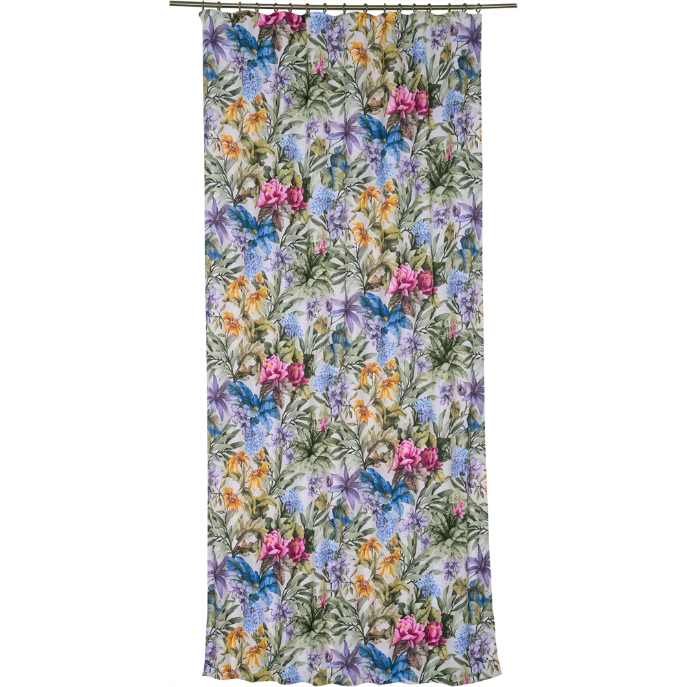 Штора на ленте «Сиреневые цветы» 140х260 см полиэстер цвет сиреневый SEASONS STLM-2107600