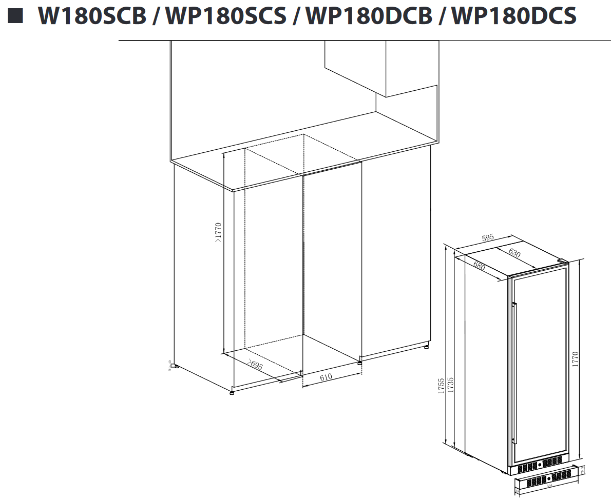 9973857 Винный шкаф Temptech WP180DCS серебристый STDN-0106286 - Вид №5