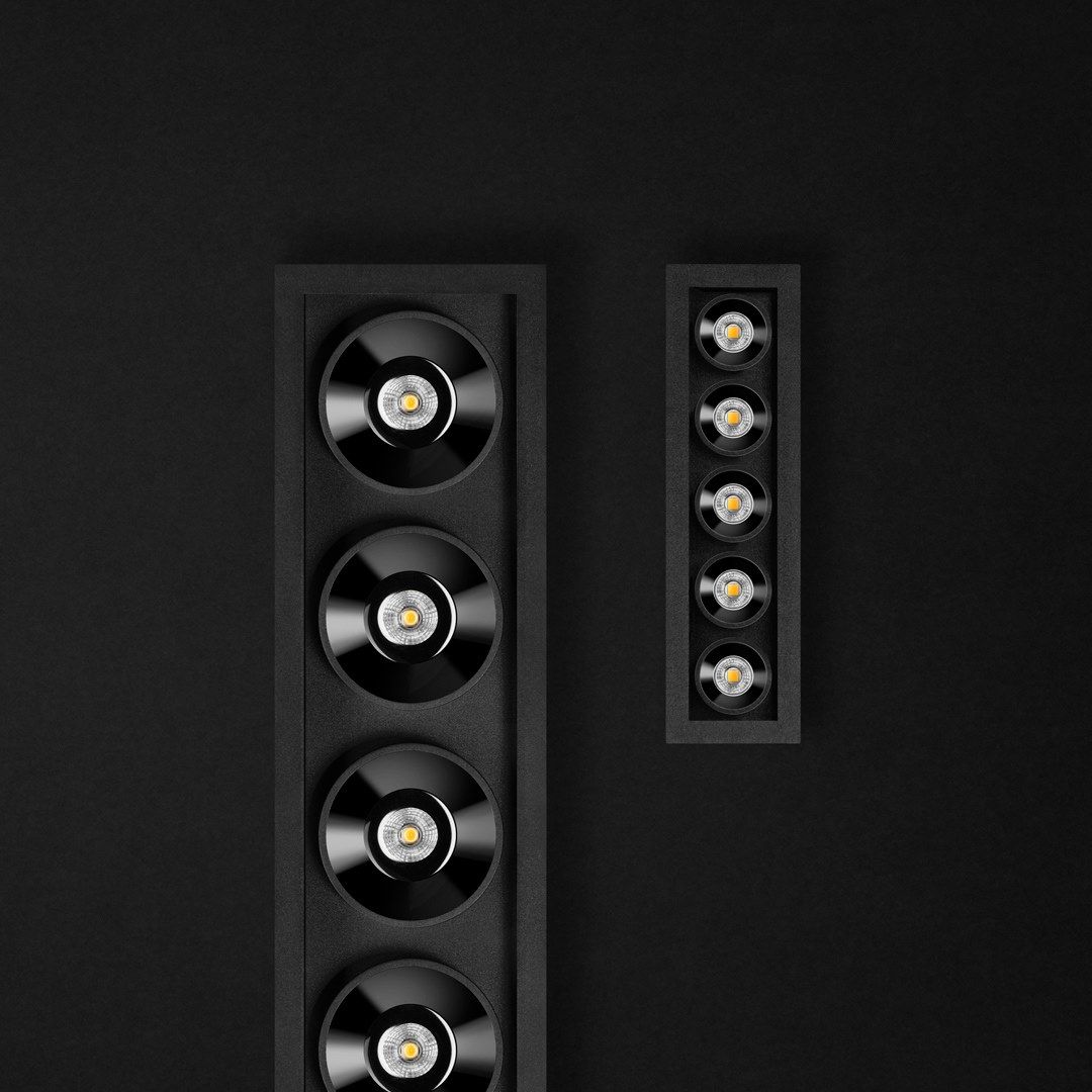 Несколько алюминиевых светодиодных утопленных прожекторов Arkoslight Black Foster Micro ARCH-00052834 - Вид №5