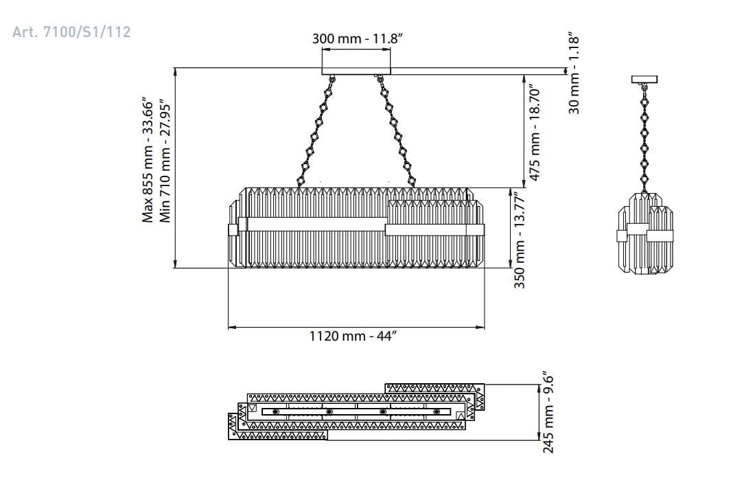 Светодиодный подвесной светильник из свинцового хрусталя Patrizia Volpato Diamante ARCH-00106659 - Вид №12