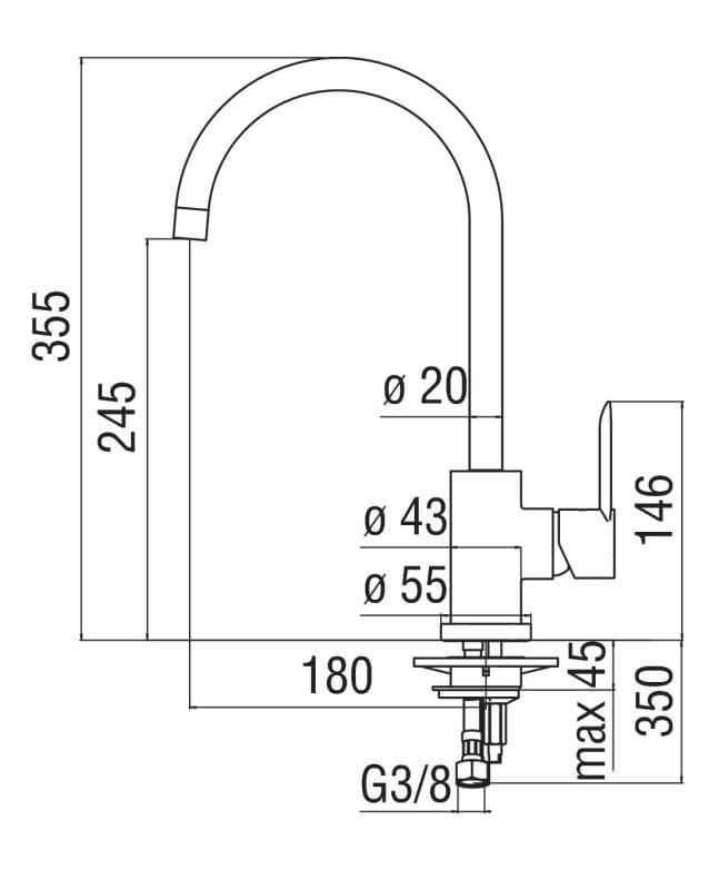 Смеситель для кухни с одной ручкой Nobili Sand ARCH-00053199 - Вид №2