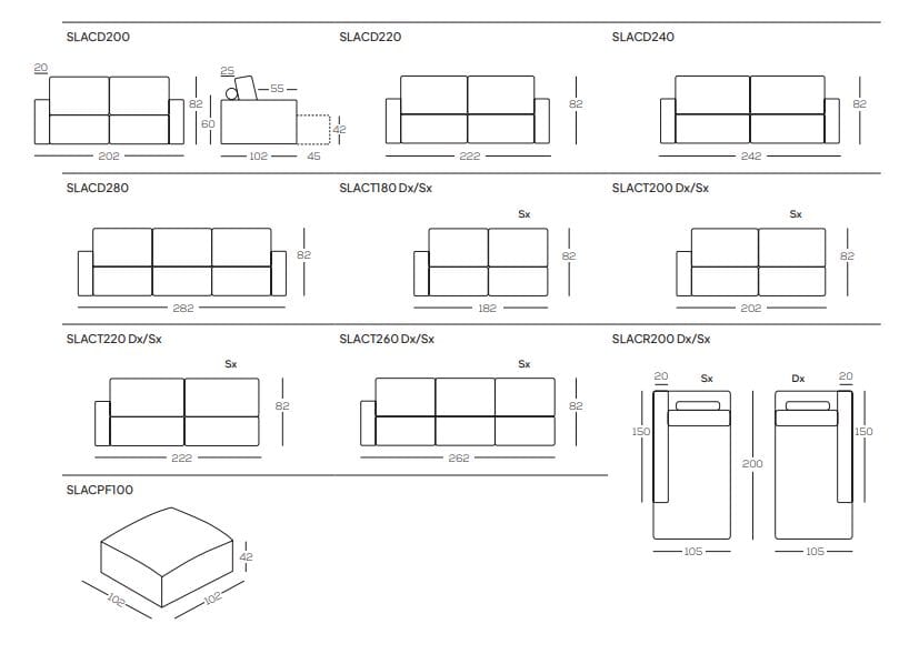 3-местный тканевый диван с шезлонгом GRUPPO FOX день Фокса ARCH-00065538 - Вид №7