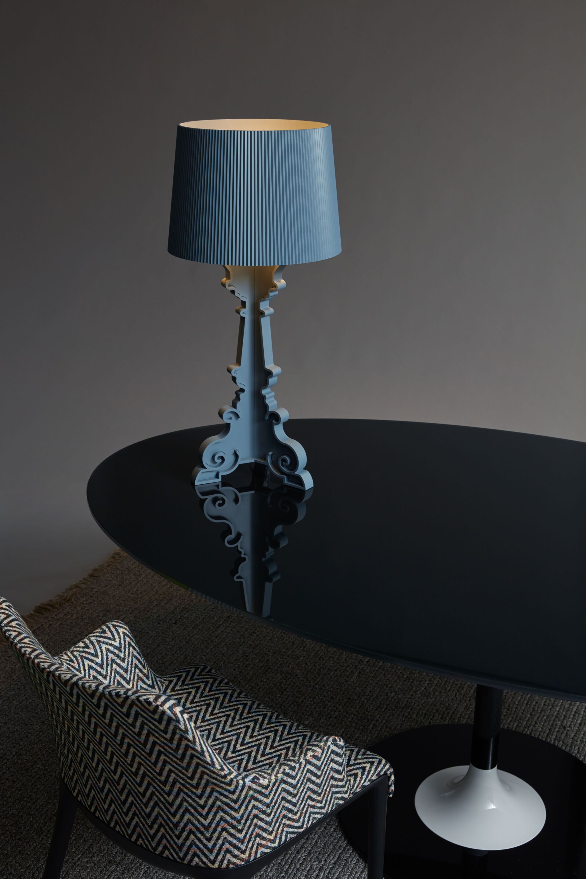 Овальный стол с хрустальной столешницей и стальным основанием Kartell Тьерри ARCH-00125470 - Вид №5