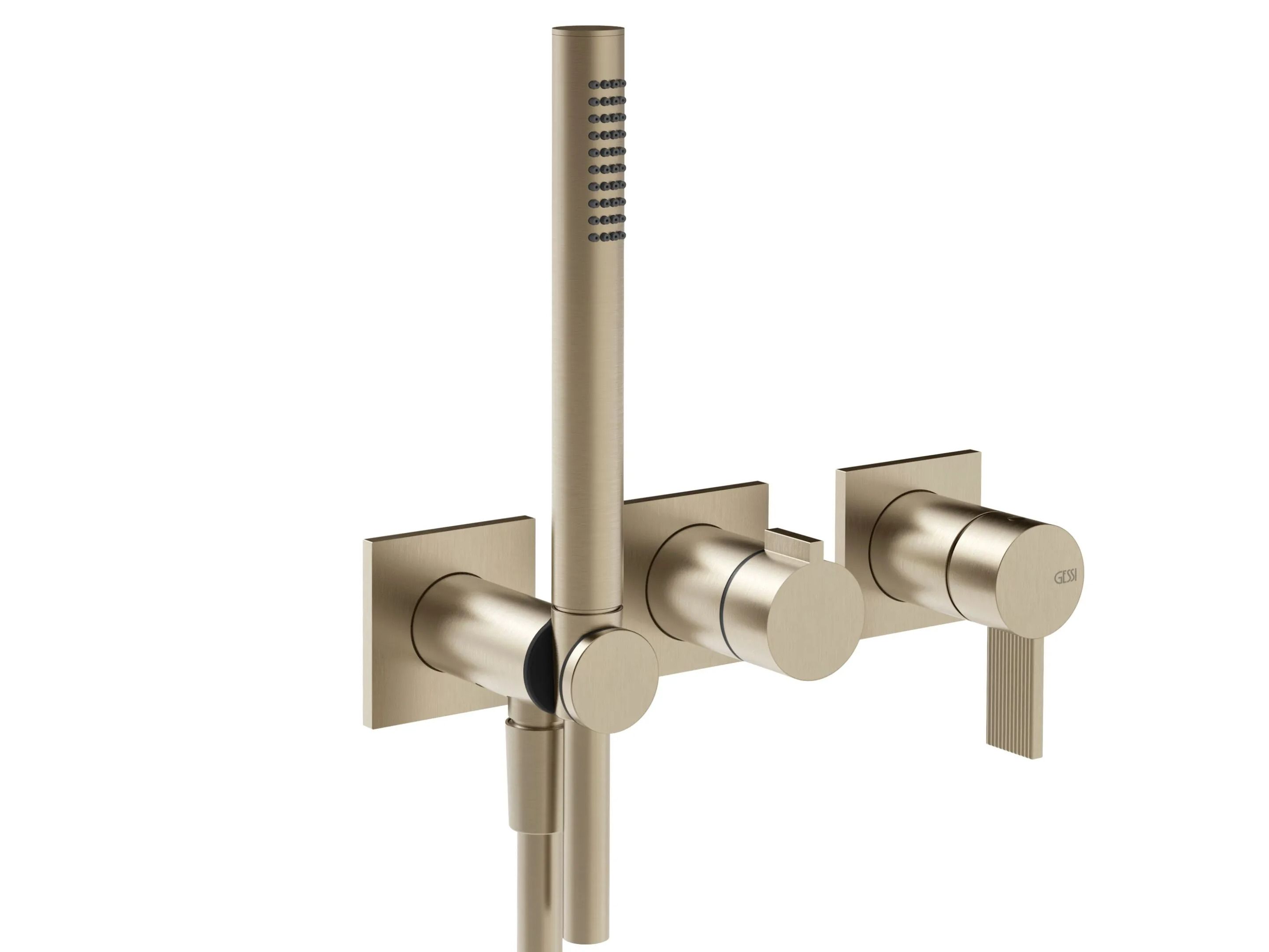 Хромированный латунный смеситель для душа с ручным душем Gessi обратный ARCH-00101623 - Вид №1