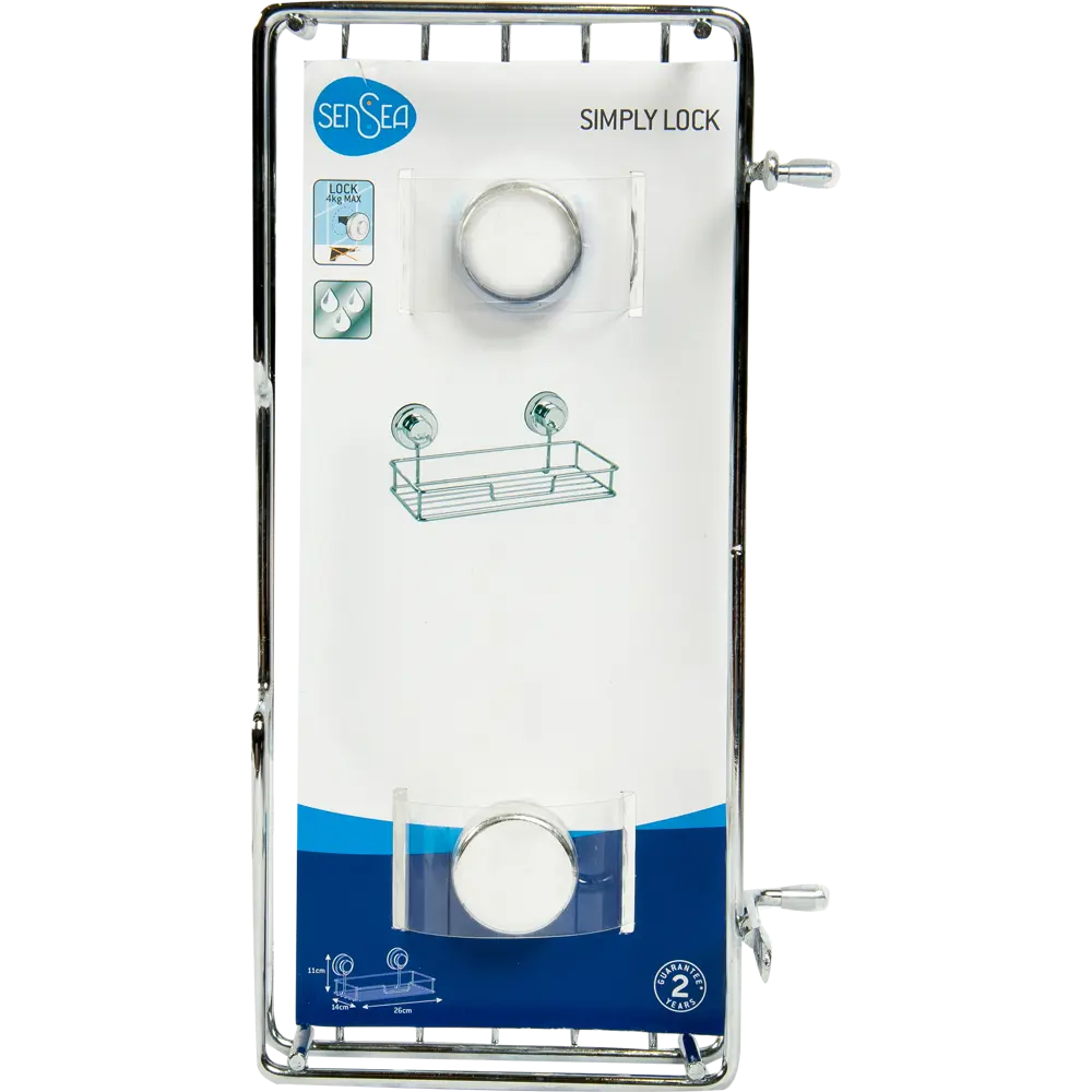 Полка для ванной комнаты Sensea Simply Lock на присосках металл SIMPLY LOCK XP STLM-2036134 - Вид №3