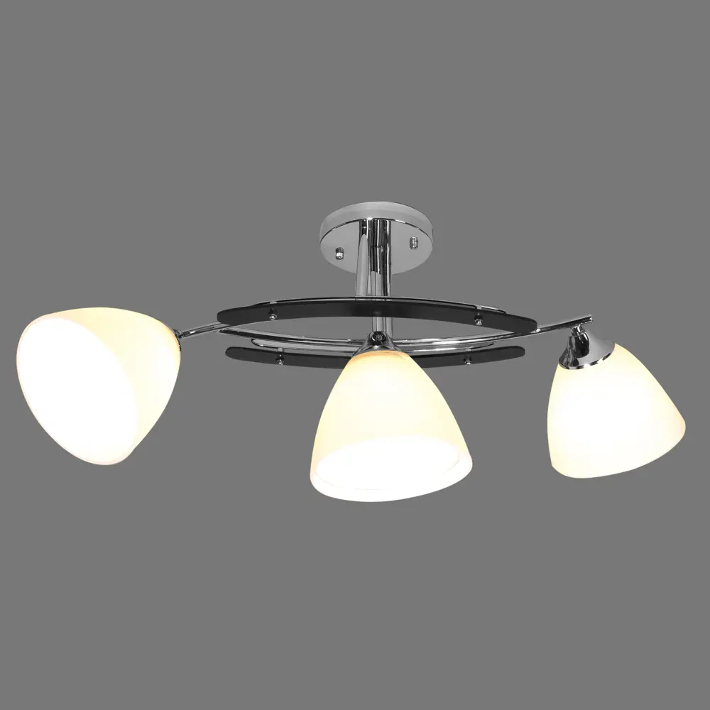 Люстра Йорк 3xE27Х60 Вт, металл/стекло, цвет хром/белый WINK STLM-2145219 - Вид №2