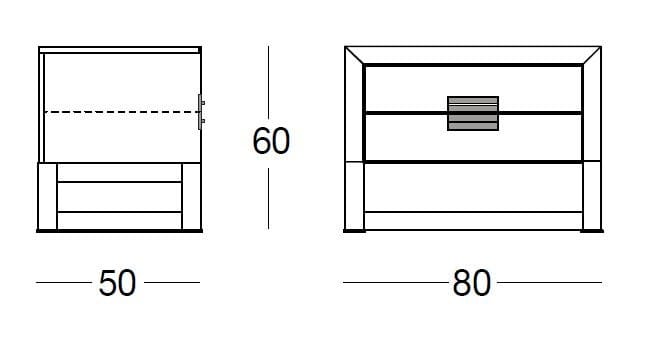 Прямоугольная кожаная прикроватная тумбочка с ящиками Longhi Loveluxe ARCH-00118162 - Вид №4