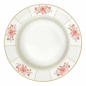 Тарелка фарфоровая белая с розовым суповая "Райский сад" EASY LIFE РАЙСКИЙ САД 00-3946757 Белый;розовый