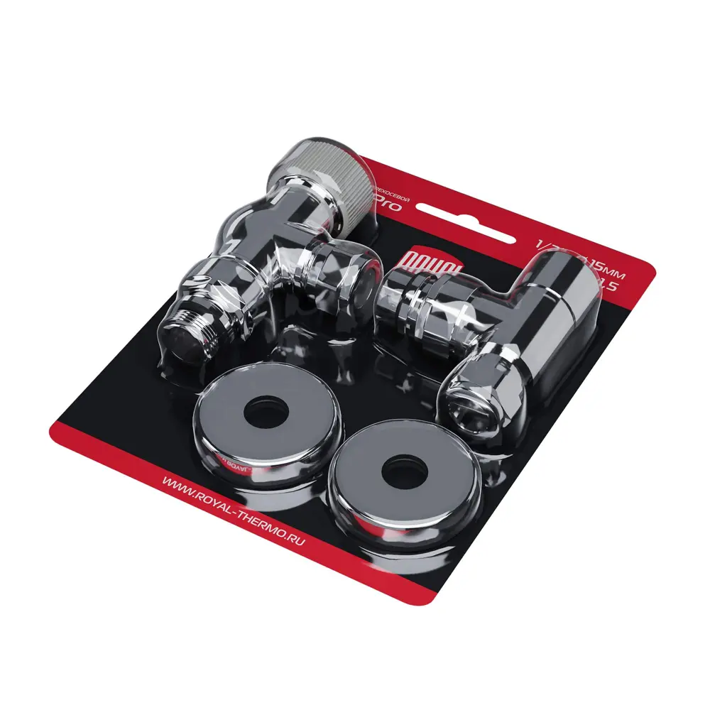 Термостатический комплект для радиатора осевой Royal Thermo Design Pro 1/2" латунь цвет хром STLM-2143778 - Вид №7