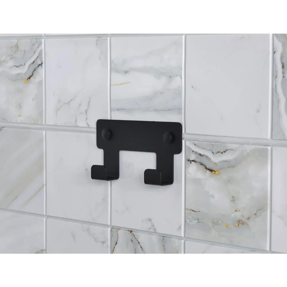 Вешалка настенная 2 крючка Manzzaro 11x6x2 см сталь цвет черный STLM-2113709 - Вид №2