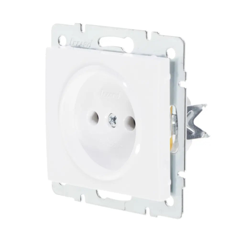 Розетка встраиваемая Lezard Rain без заземления, цвет белый STLM-2155556 - Вид №2