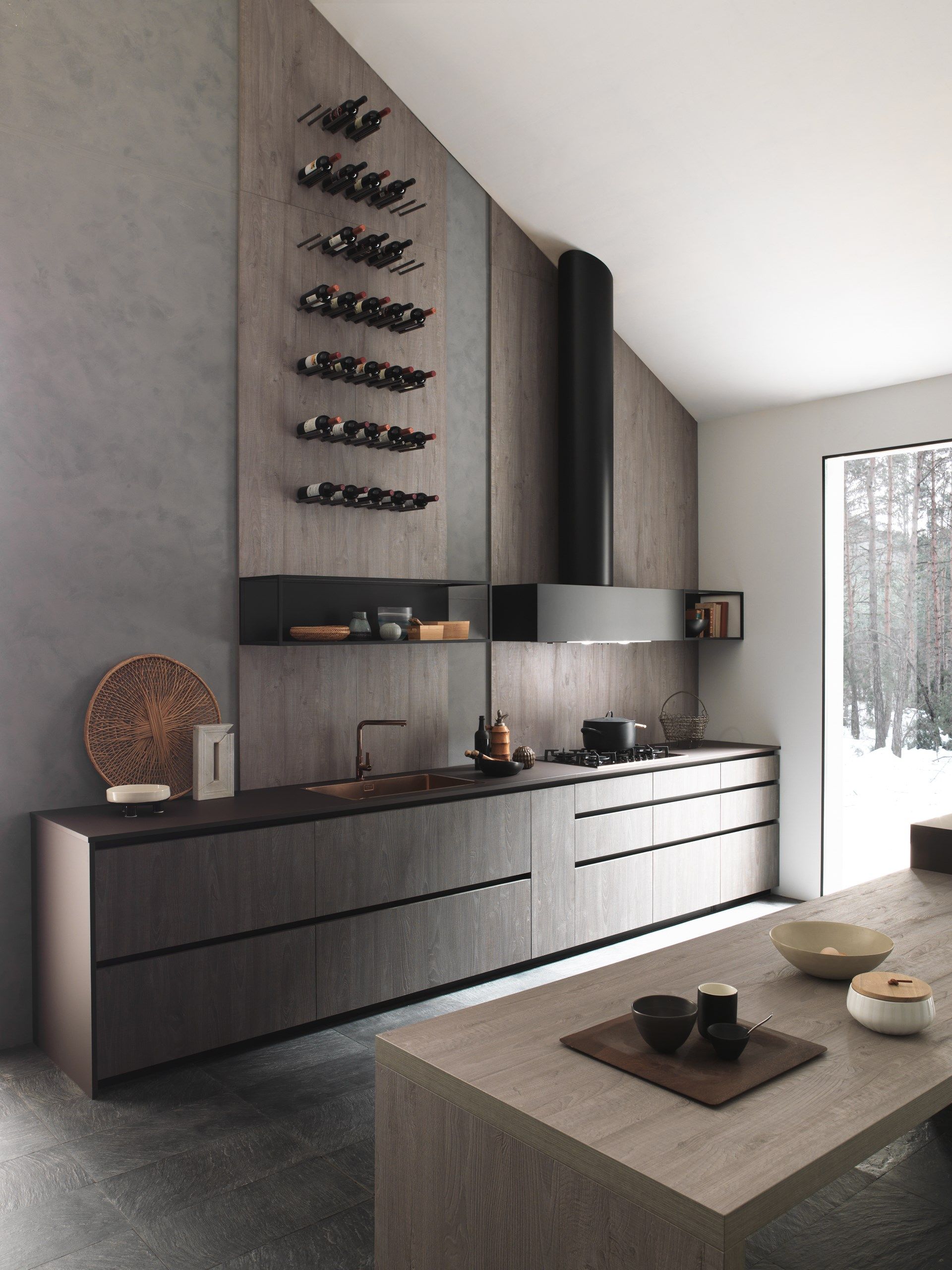Кухня без ручек с полуостровом Floritelli Cucine ARCH-00124825 - Вид №4