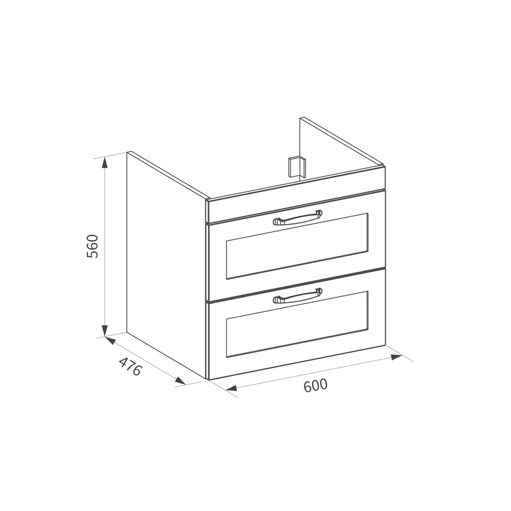 Тумба под раковину подвесная Гала 60x56x47.6 см цвет бежевый Santreyd STLM-2180445 - Вид №13
