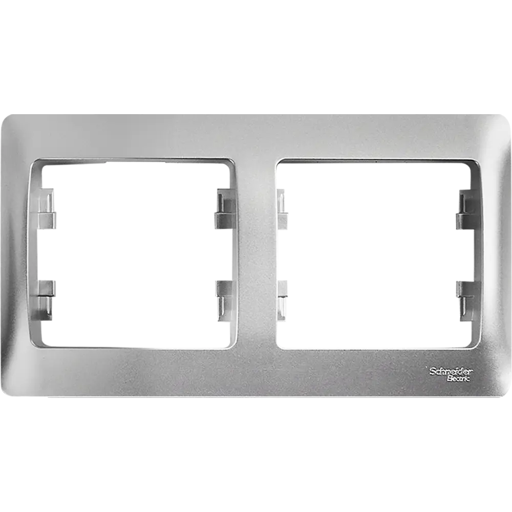Schneider Electric Glossa - рамка для розеток на 2 поста в алюминиевом исполнении 86710221 STLM-0070826