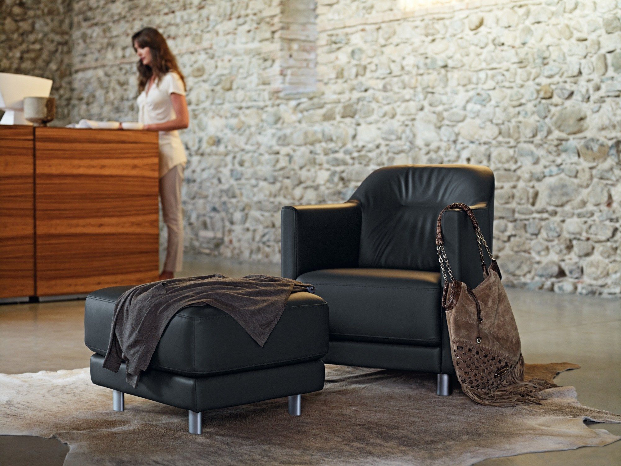 Кожаное кресло с подлокотниками Rolf Benz Rolf Benz 005 ONDA ARCH-00130196 - Вид №3