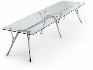 Caimi Brevetti Прямоугольный стол из алюминия и стекла Pegaso