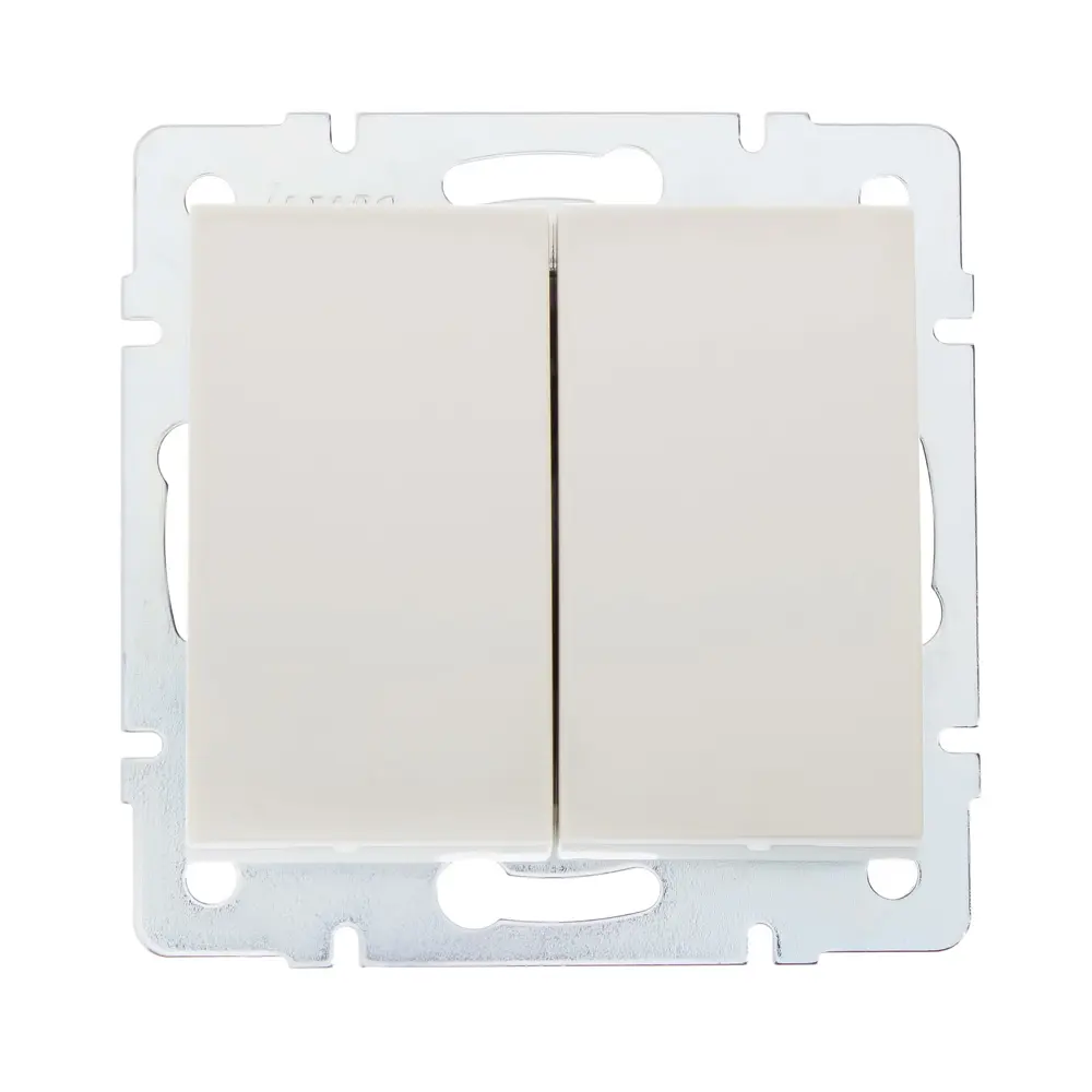 Выключатель встраиваемый Lezard Rain 2 клавиши, цвет бежевый STLM-2158539