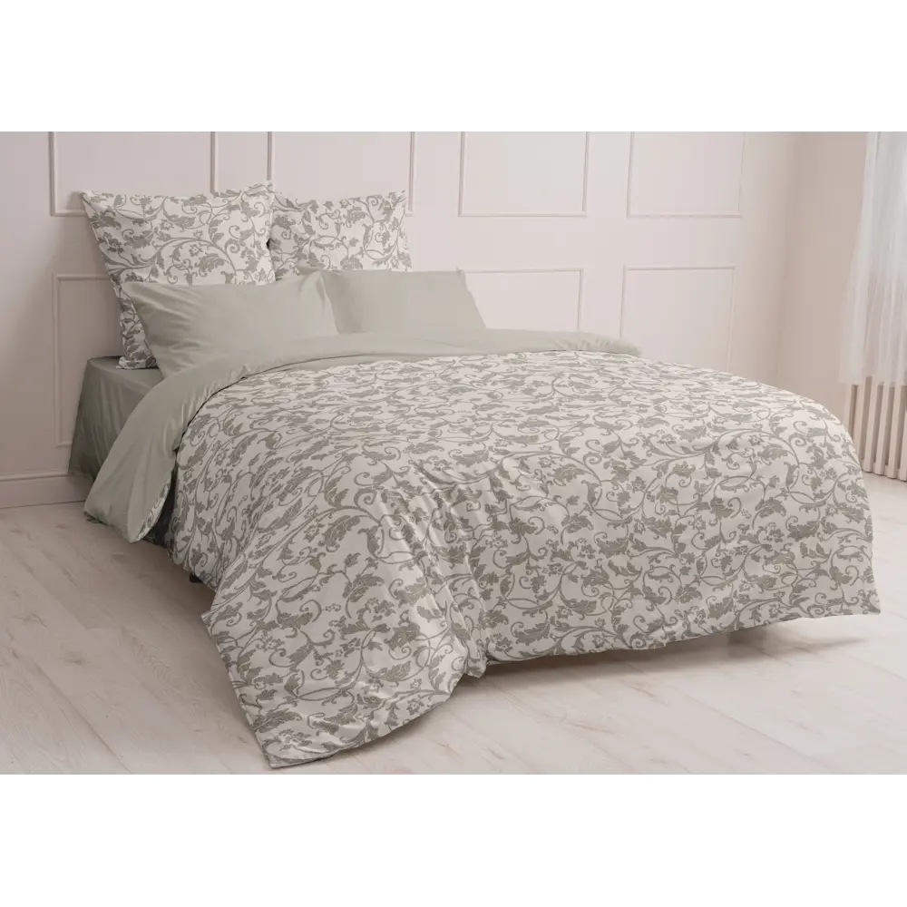 Комплект постельного белья Шуйские Ситцы Вьюн двуспальный бязь бежевый STLM-2156348 - Вид №1