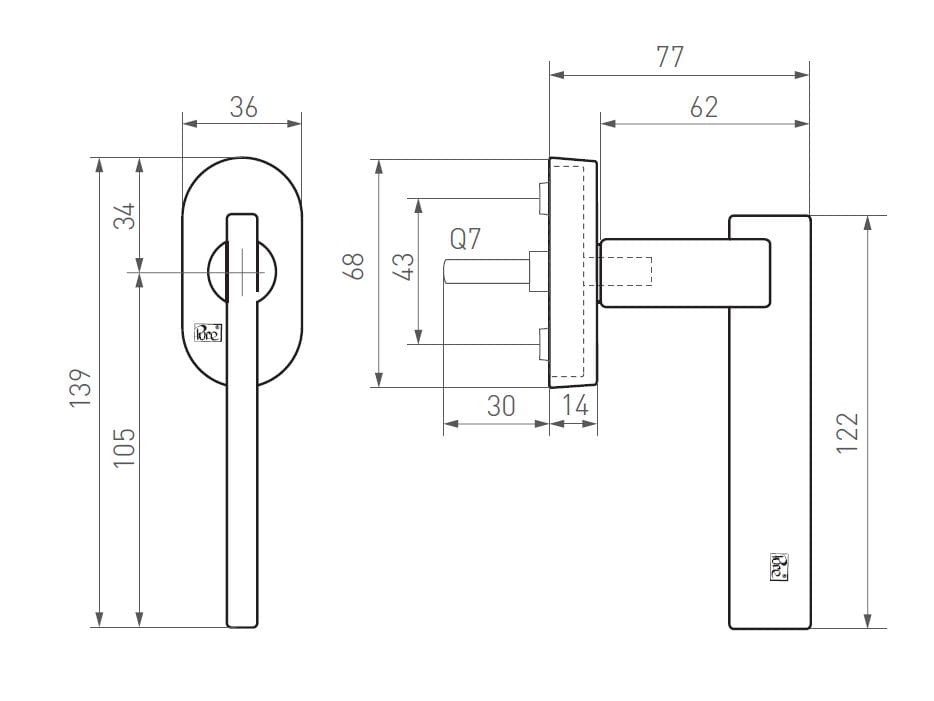 Бронзовая ручка Dauby Pure® ARCH-00123242 - Вид №6