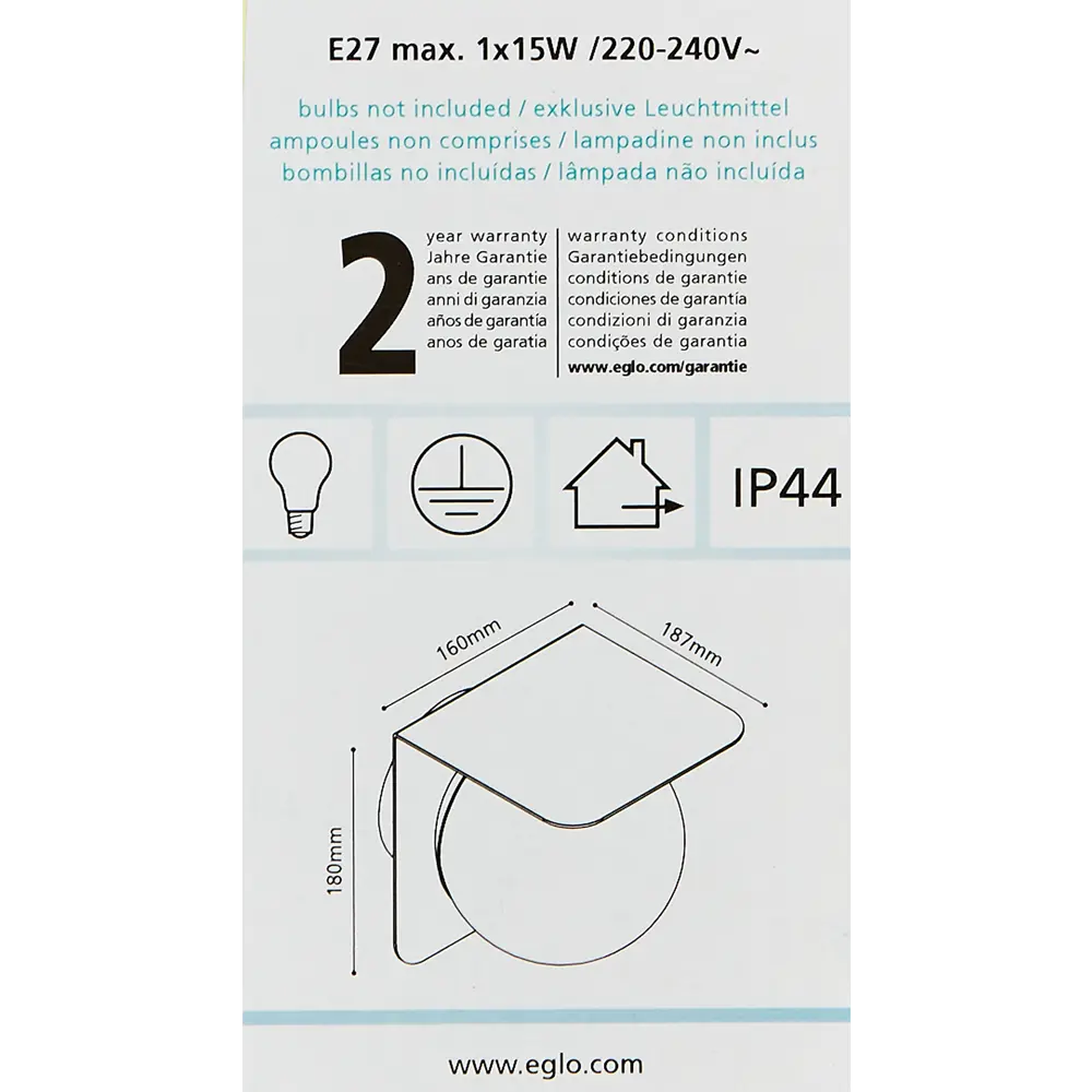 Светильник уличный настенный Eglo Corrientes 15 Вт IP44 цвет черный STLM-2057974 - Вид №6
