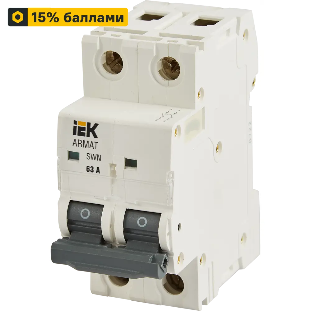 Дифференциальный автомат IEK SWN 2P 63А с защитой от утечек 87762176 STLM-1435690