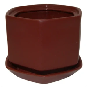 Горшок цветочный Goncar Меркурий 14x18x14 см v1.7 л керамика бордовый