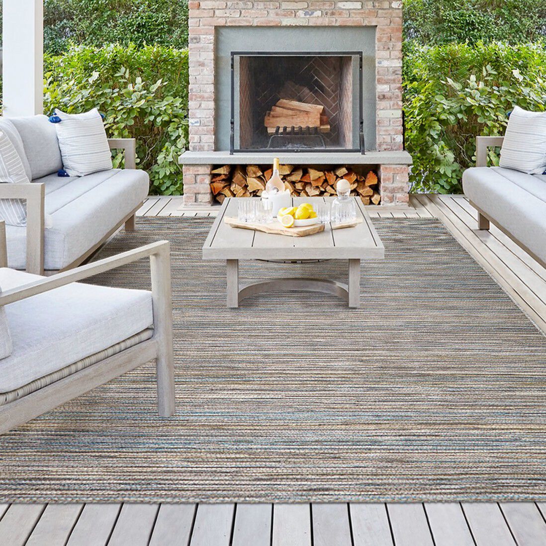 Полосатый напольный прямоугольный ковер Ademi Outdoor ARCH-00074506 - Вид №10