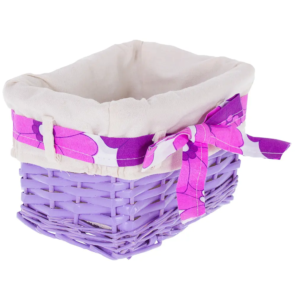 Корзина Ива с декоративным чехлом 19x13x14 см плетенье цвет сиреневый STORIDEA STLM-2156413