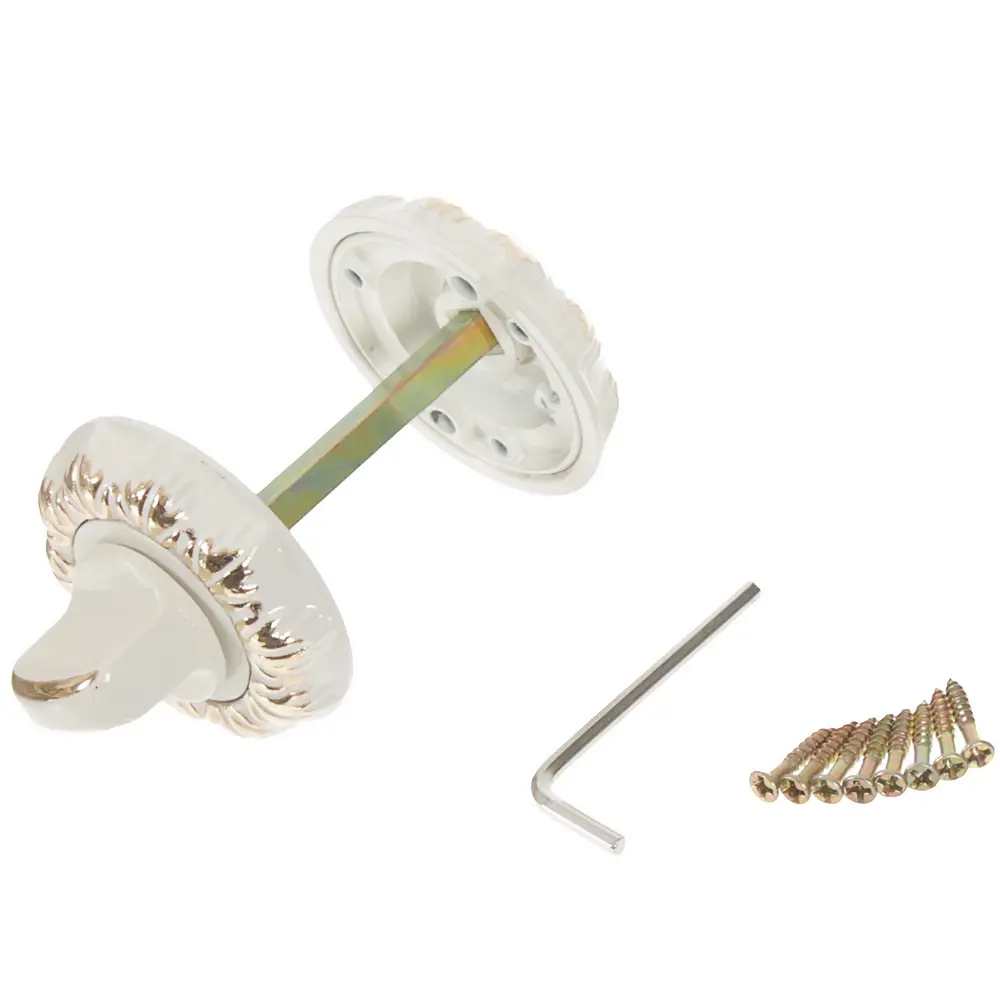 Завертка к ручкам RENZ BIG цвет белый/глянцевое золото STLM-2064528 - Вид №2