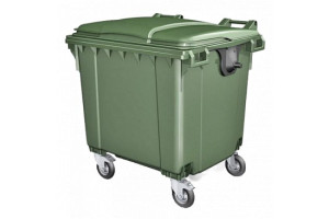 16480365 Пластиковый мусорный контейнер 1100 л зеленый 22.С19.70 Пластик система
