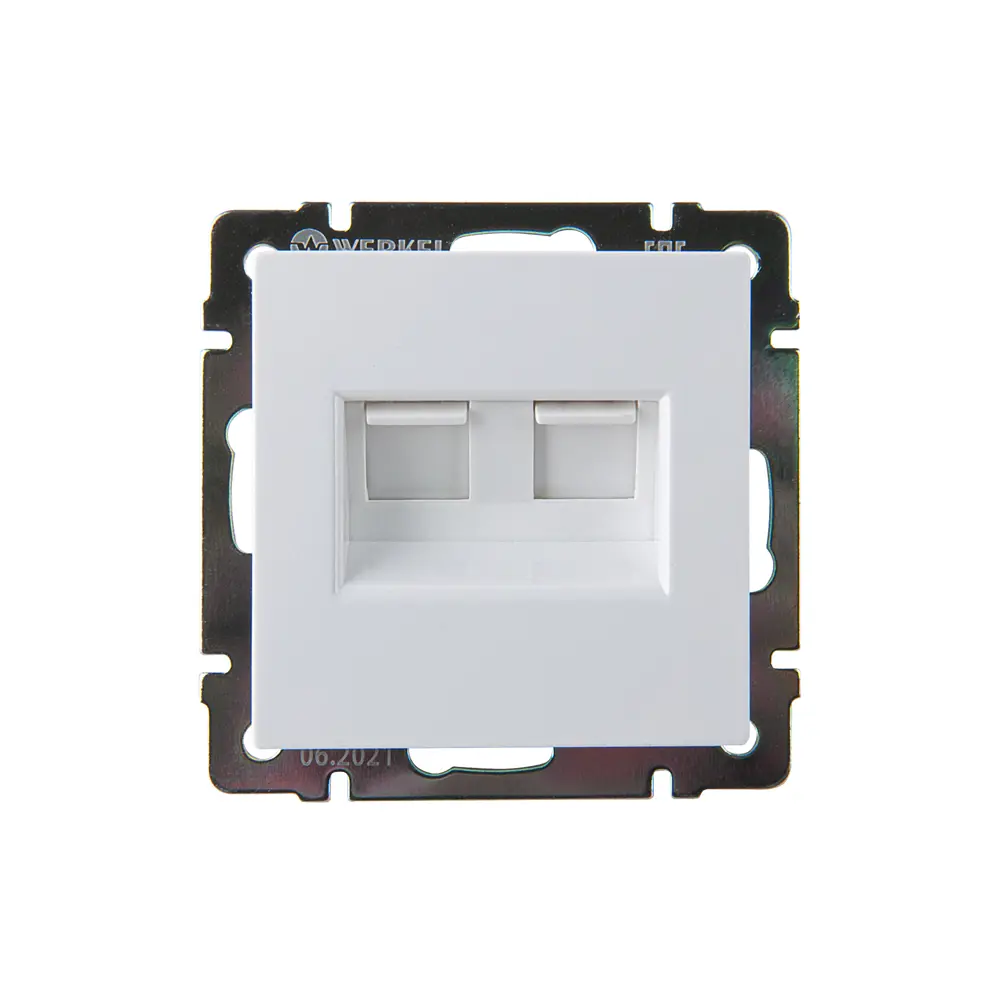Розетка компьютерная двойная встраиваемая Werkel RJ45 цвет белый Встраиваемые механизмы STLM-2044698
