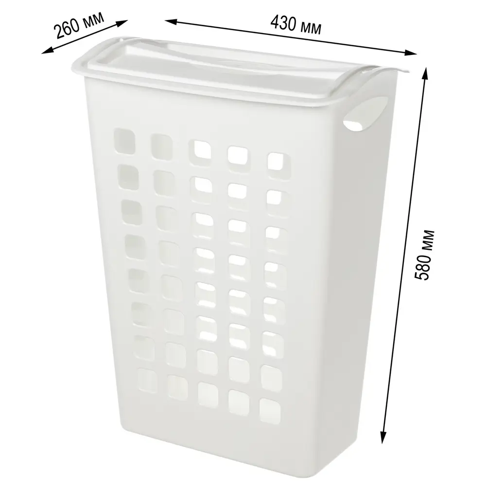 Корзина для белья узкая Бытпласт 43х26х58 см полипропилен цвет белый STLM-2145862 - Вид №7