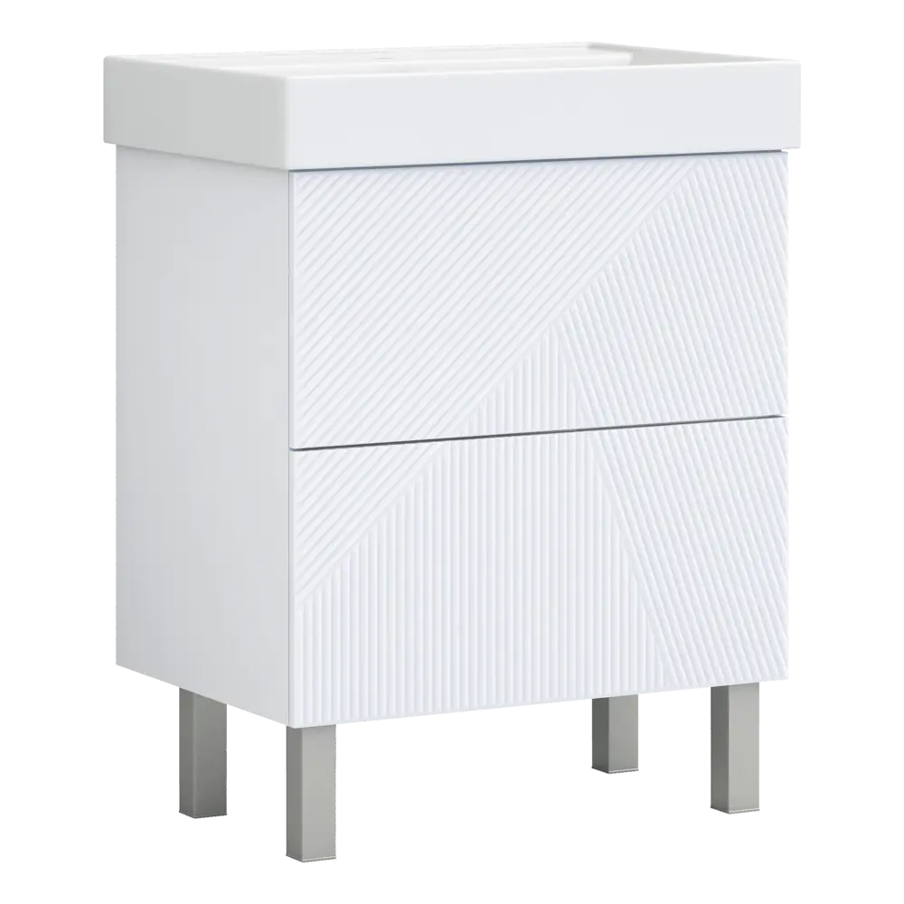 Тумба под раковину напольная Vigo Unik 65 см цвет белый STLM-2187273 - Вид №1